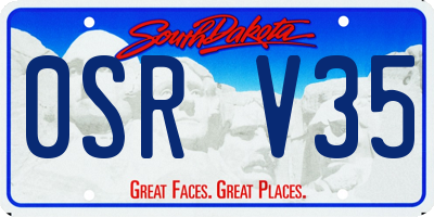 SD license plate 0SRV35