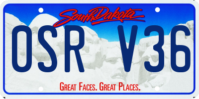 SD license plate 0SRV36