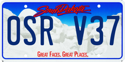 SD license plate 0SRV37