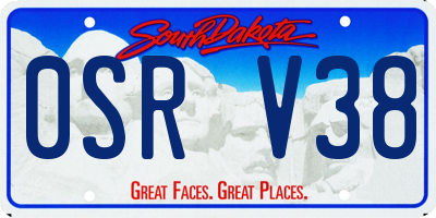 SD license plate 0SRV38