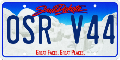 SD license plate 0SRV44