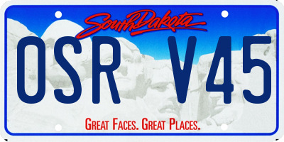 SD license plate 0SRV45