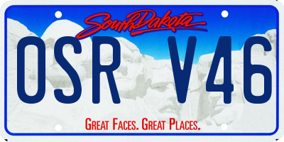 SD license plate 0SRV46