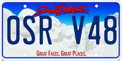 SD license plate 0SRV48