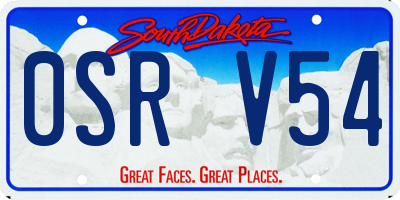 SD license plate 0SRV54