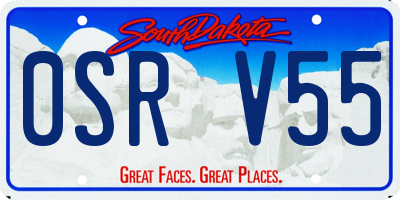 SD license plate 0SRV55