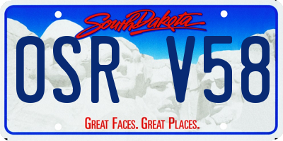 SD license plate 0SRV58