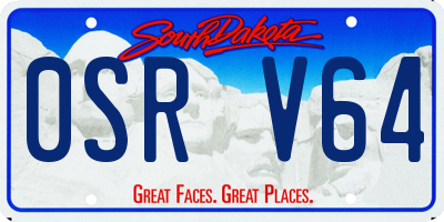 SD license plate 0SRV64