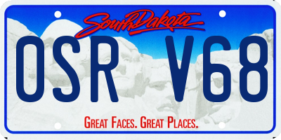 SD license plate 0SRV68