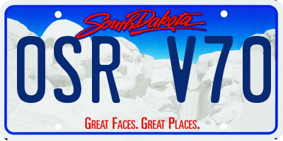SD license plate 0SRV70