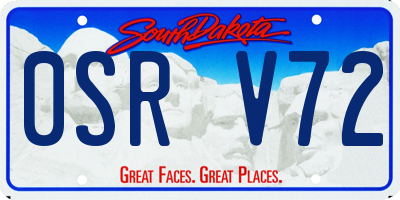 SD license plate 0SRV72