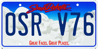 SD license plate 0SRV76