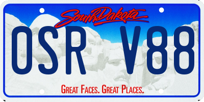SD license plate 0SRV88