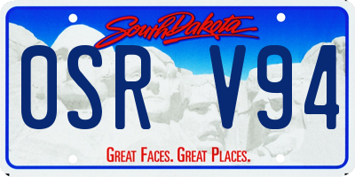 SD license plate 0SRV94
