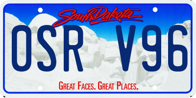 SD license plate 0SRV96