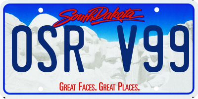 SD license plate 0SRV99