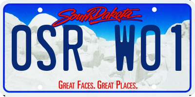 SD license plate 0SRW01