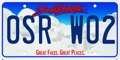 SD license plate 0SRW02