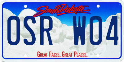 SD license plate 0SRW04