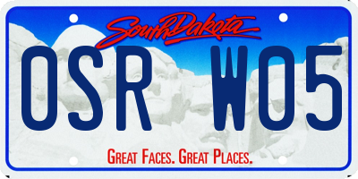SD license plate 0SRW05