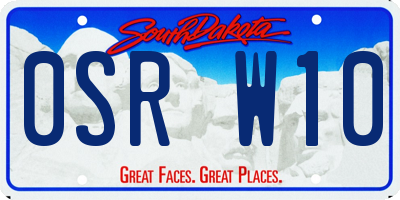 SD license plate 0SRW10