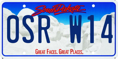 SD license plate 0SRW14