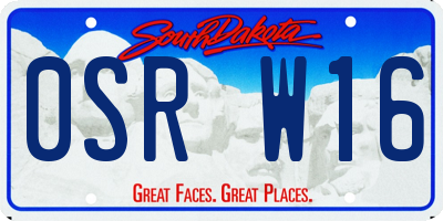 SD license plate 0SRW16