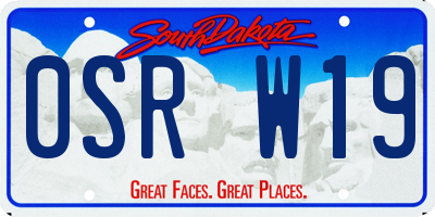 SD license plate 0SRW19