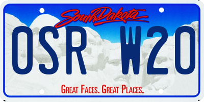 SD license plate 0SRW20