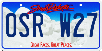 SD license plate 0SRW27