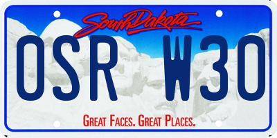 SD license plate 0SRW30