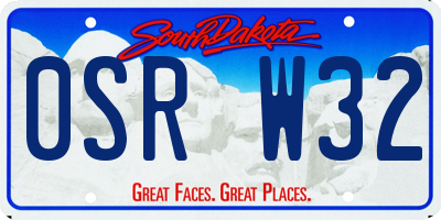 SD license plate 0SRW32