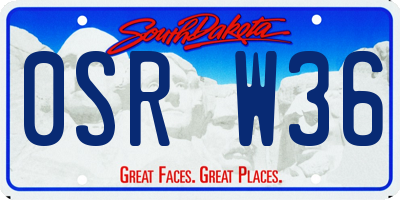 SD license plate 0SRW36
