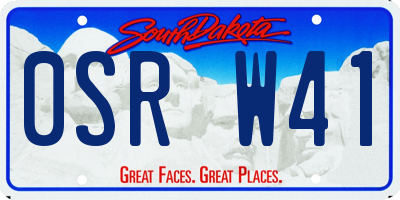 SD license plate 0SRW41