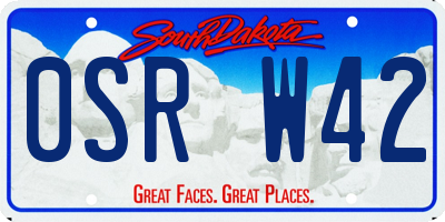 SD license plate 0SRW42