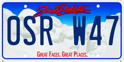 SD license plate 0SRW47