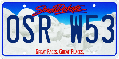 SD license plate 0SRW53