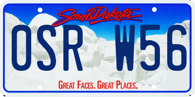 SD license plate 0SRW56