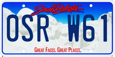SD license plate 0SRW61
