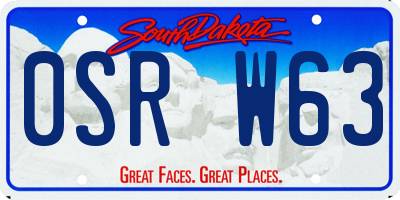 SD license plate 0SRW63