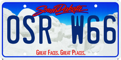 SD license plate 0SRW66