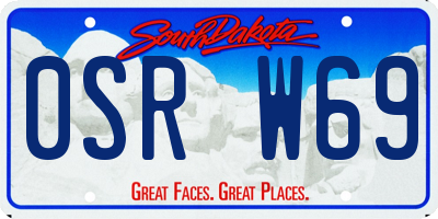 SD license plate 0SRW69