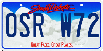 SD license plate 0SRW72