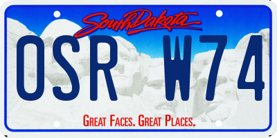 SD license plate 0SRW74