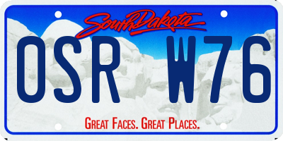 SD license plate 0SRW76