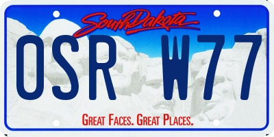 SD license plate 0SRW77