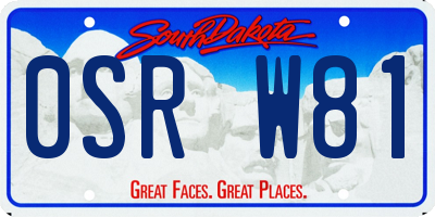 SD license plate 0SRW81