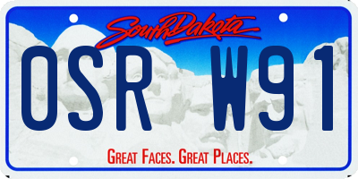 SD license plate 0SRW91