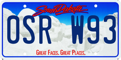 SD license plate 0SRW93