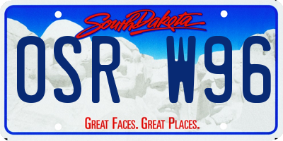 SD license plate 0SRW96